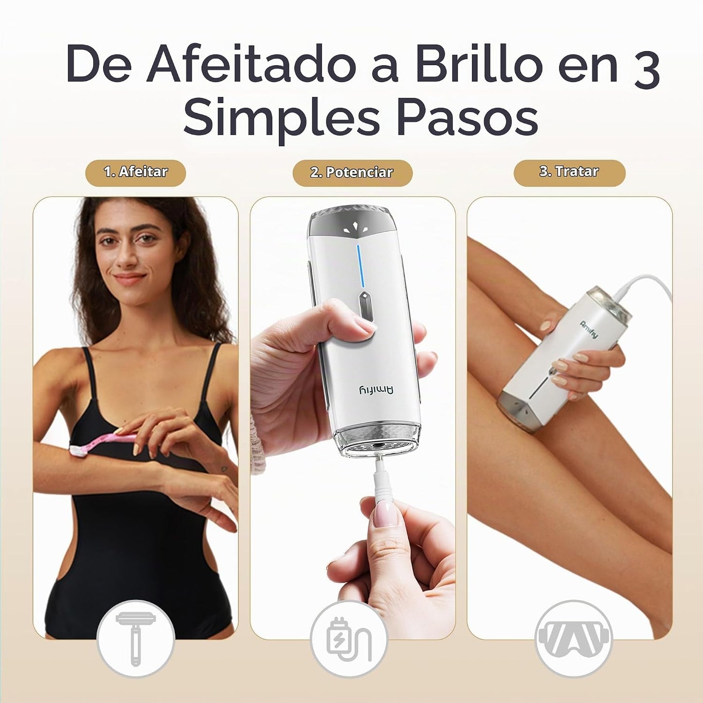 Dispositivo de depilación IPL de uso doméstico Amifiy con enfriamie...