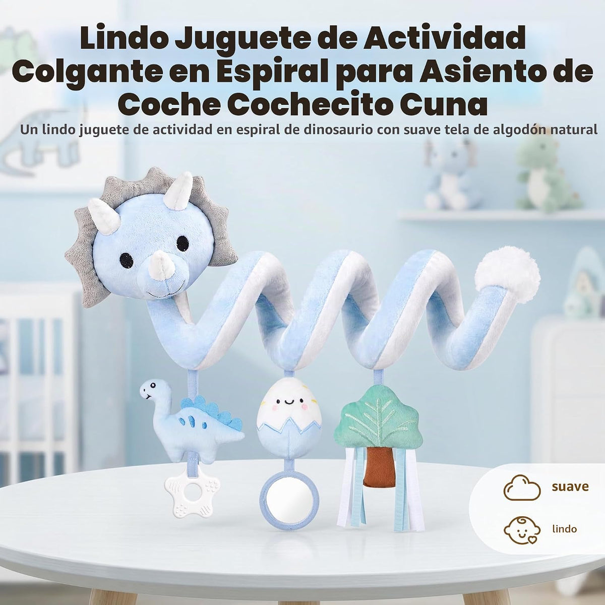 Stuffed Juguetes colgantes de asiento de automóvil de dinosaurio en...