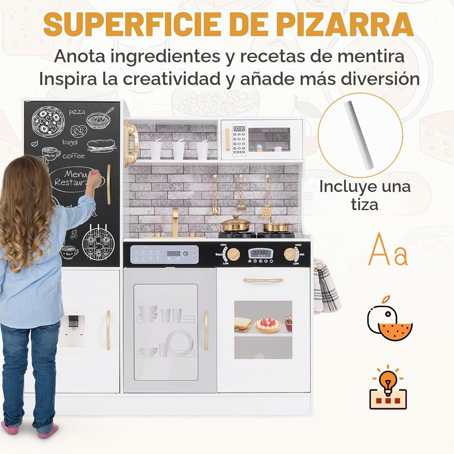 Costzon Juego de Cocina para Niños, Set Grande de Juguete de Cocina...