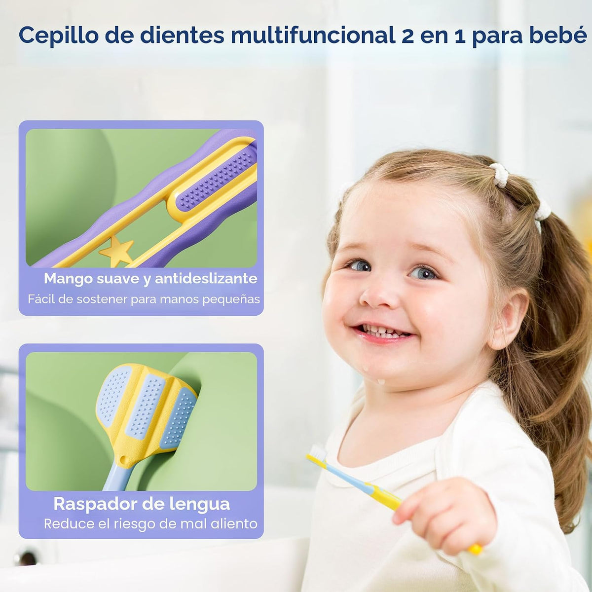 EASICUTI Cepillos de dientes suaves para niños pequeños, cepillo de...
