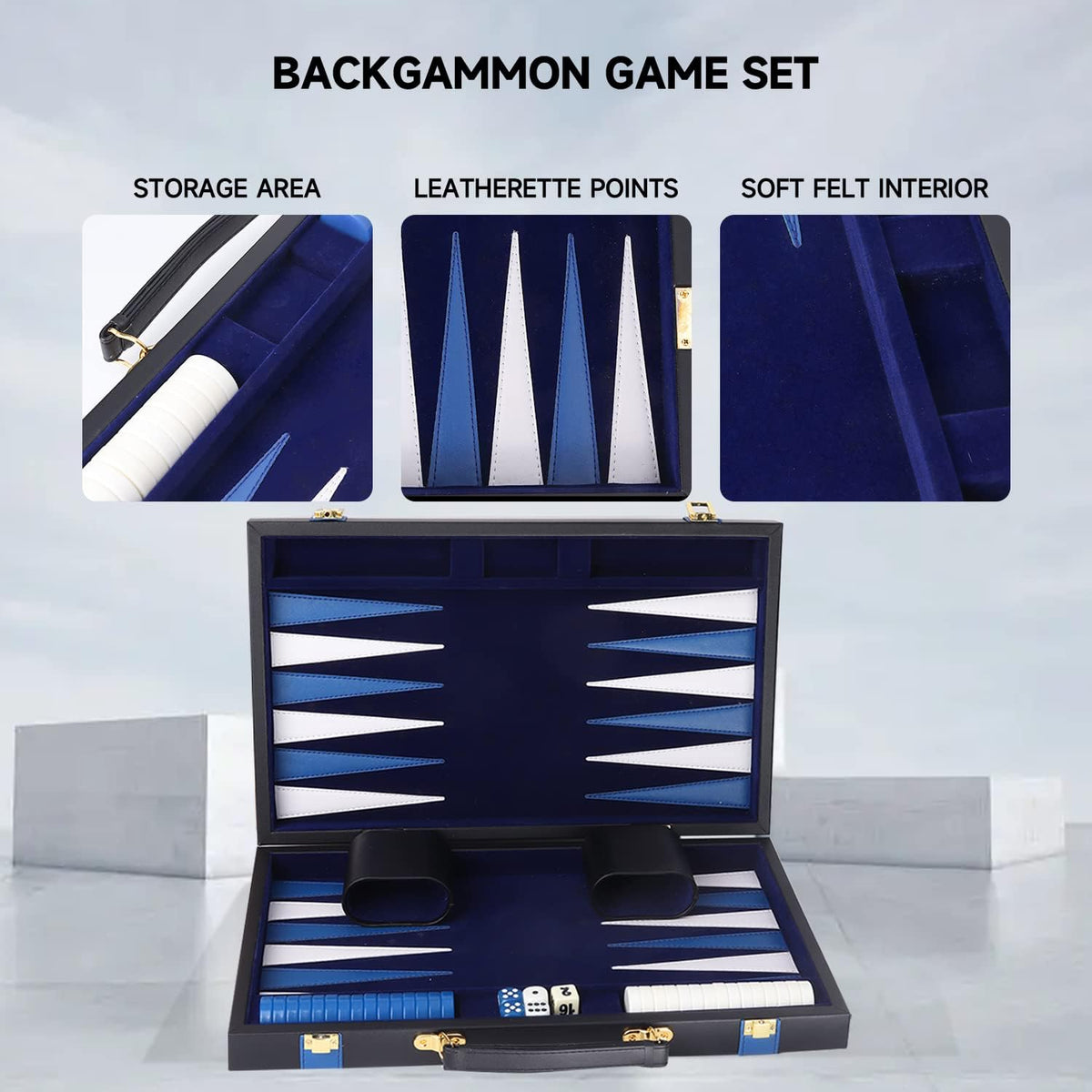 GSE Games &amp; Sports Expert - Juego de mesa de backgammon de piel...