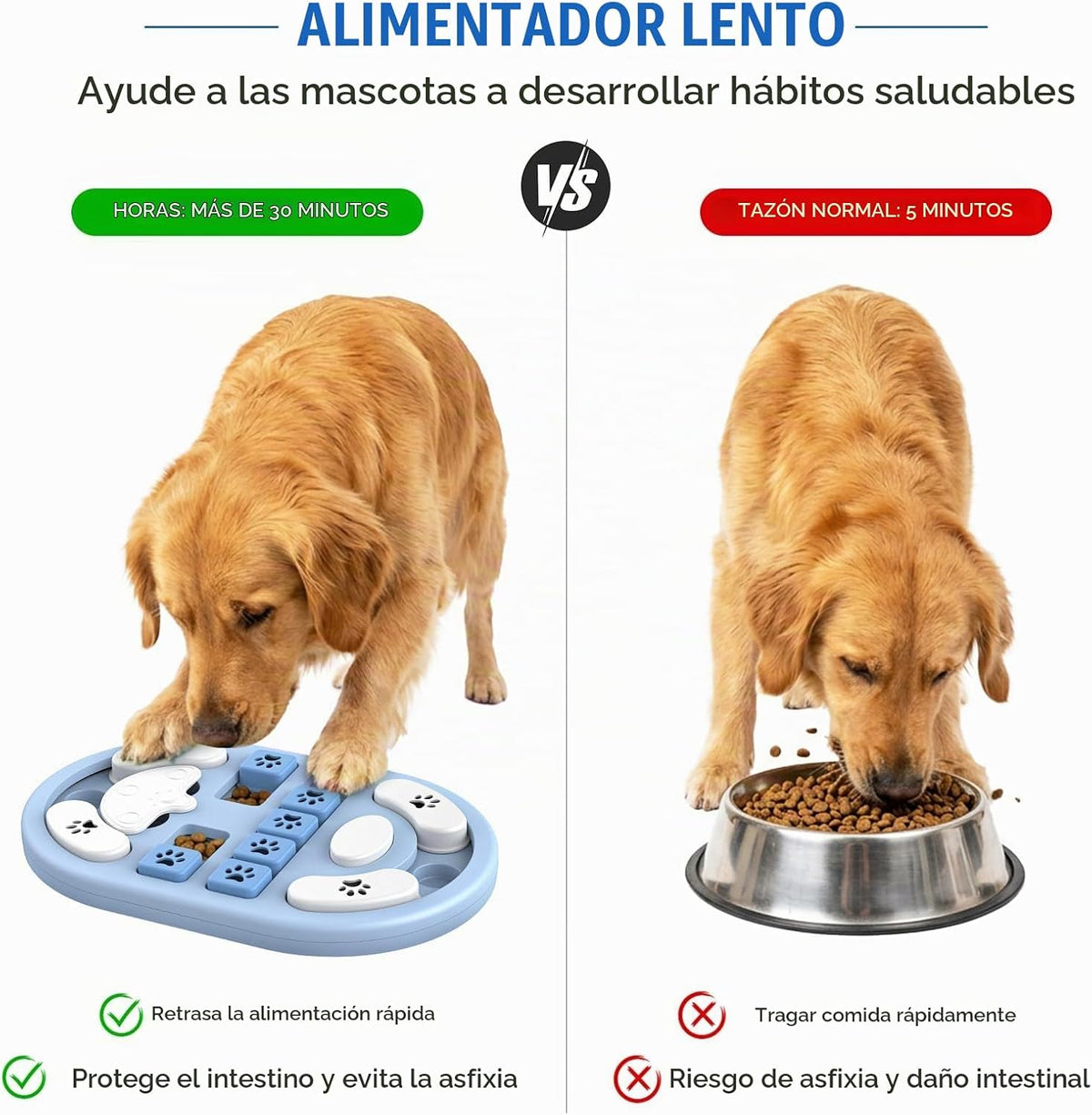 Juguete de rompecabezas para perros, alimentador lento interactivo...