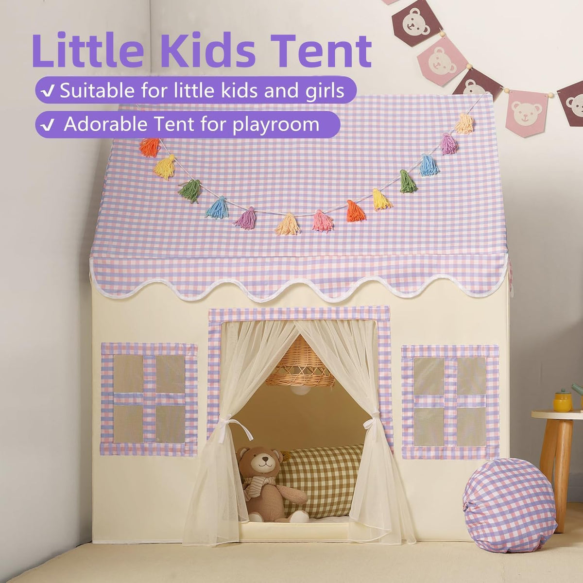 Senodeer Tienda de campaña para niños en interiores: alfombrilla, g...