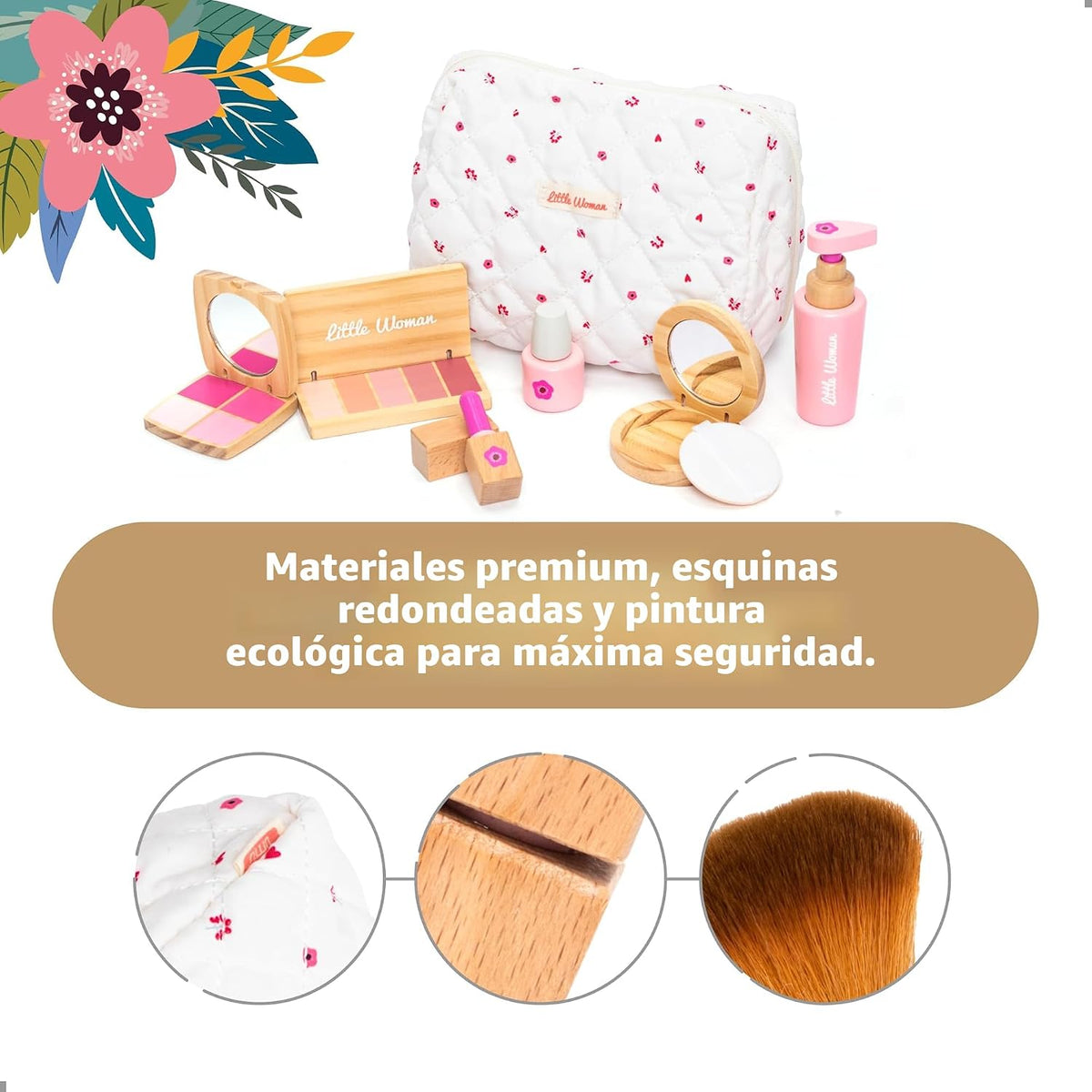 UMU® Kit de maquillaje de juguete de madera para niños pequeños \u2...