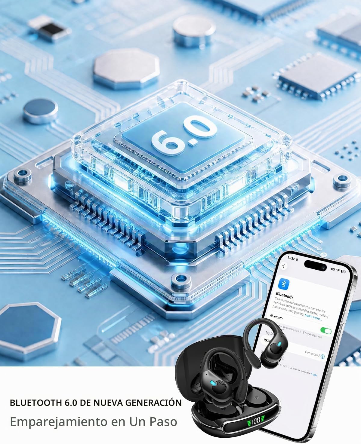 Auriculares inalámbricos con cancelación activa de ruido, auricular...