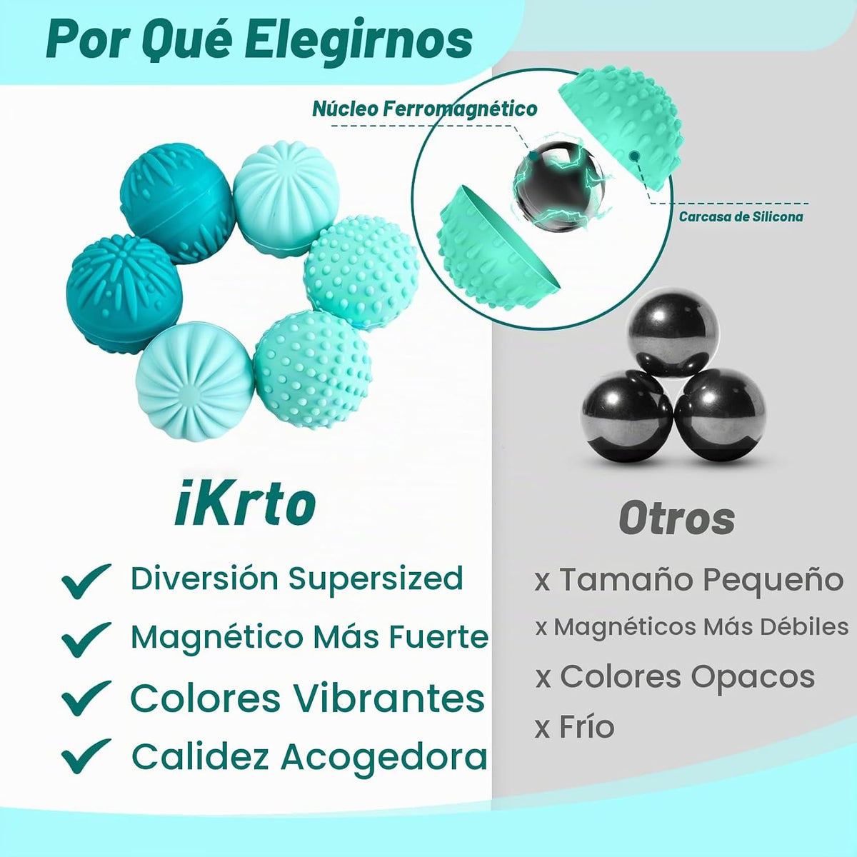 iKrto Fidget Toys - Bolas magnéticas para el estrés para adultos y...