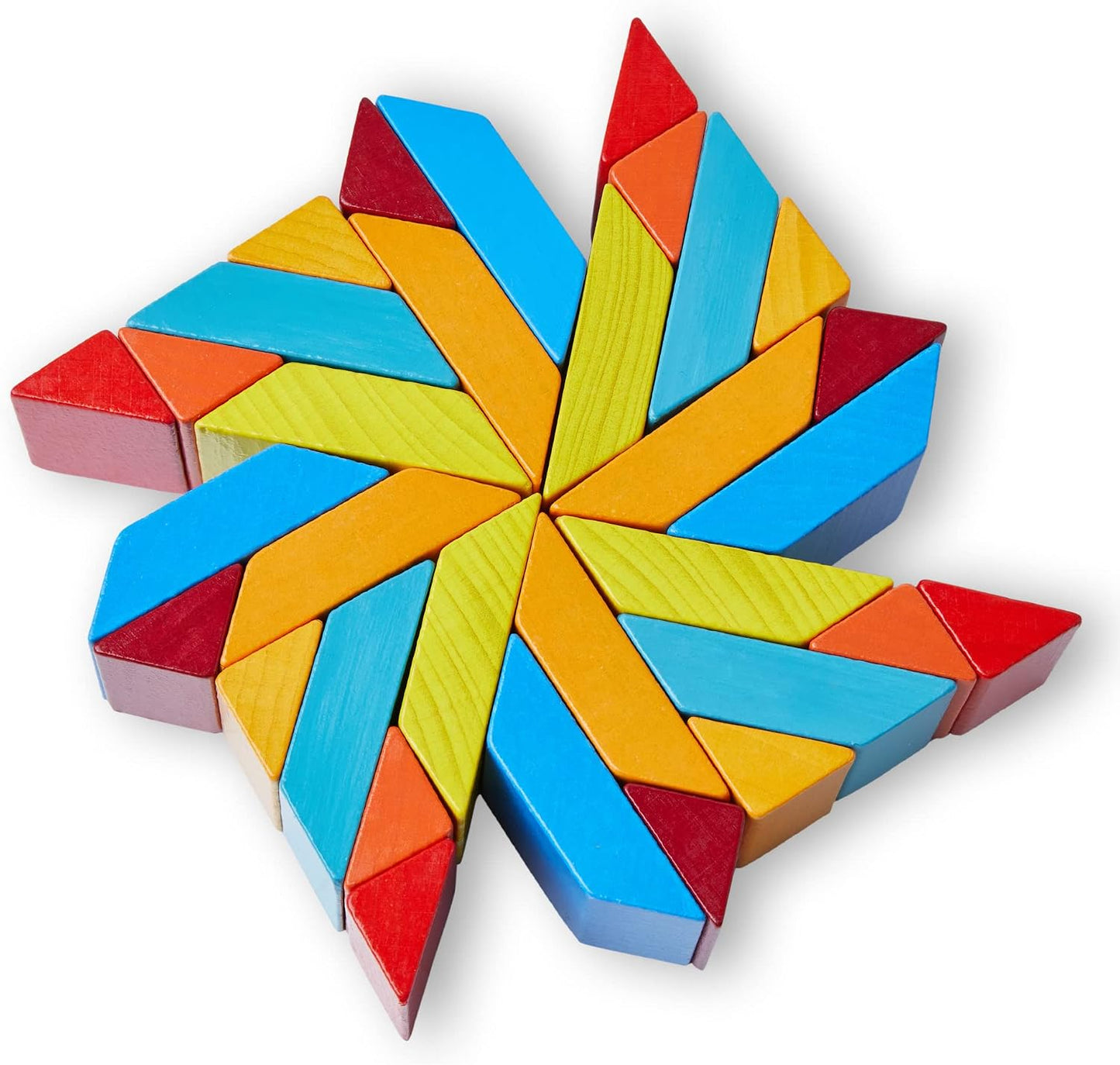 HABA Juego de arreglos 3D de mosaico de madera, bloques de construc...