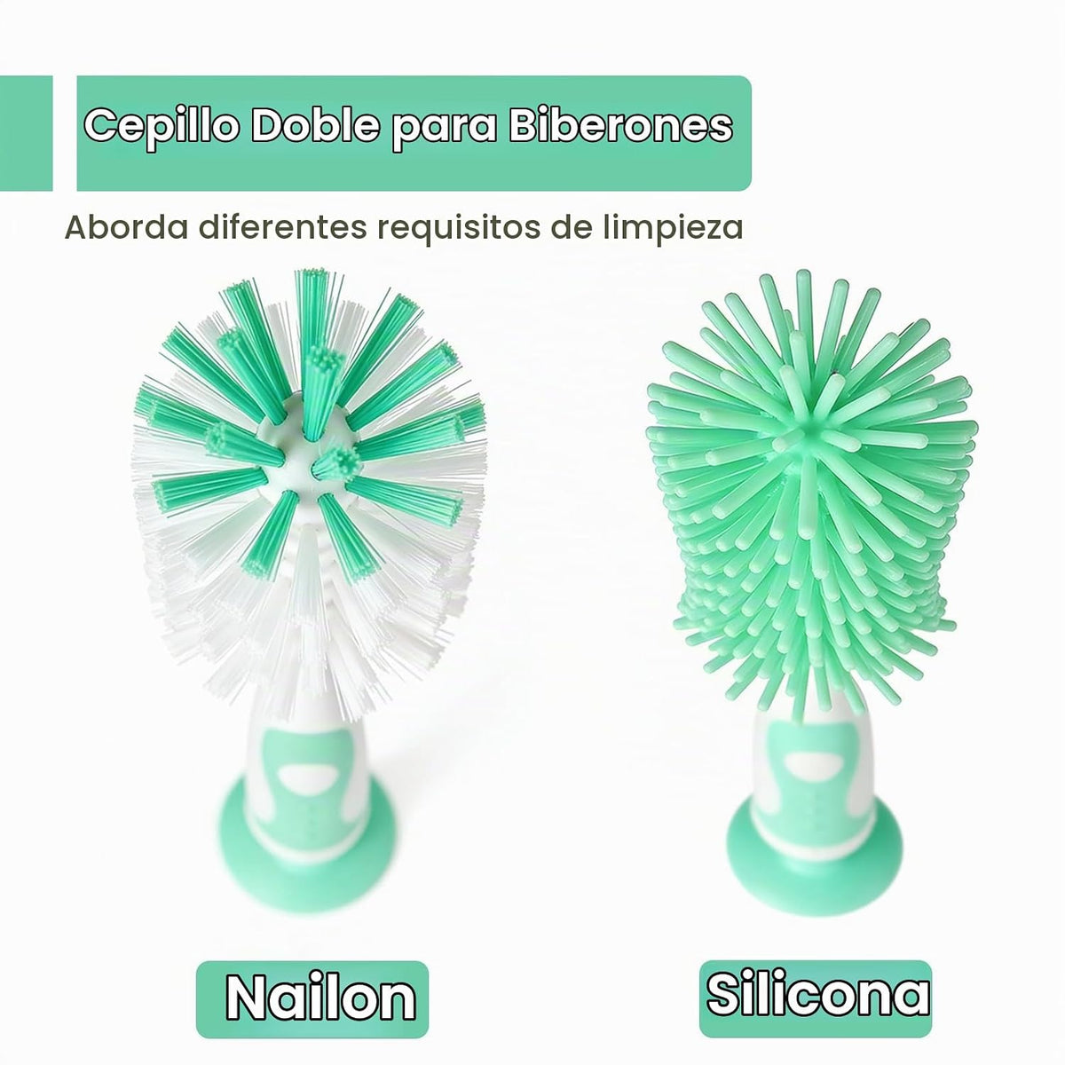 Ariseno Juego de cepillo de biberón 5 en 1 para bebé, cepillo de bo...