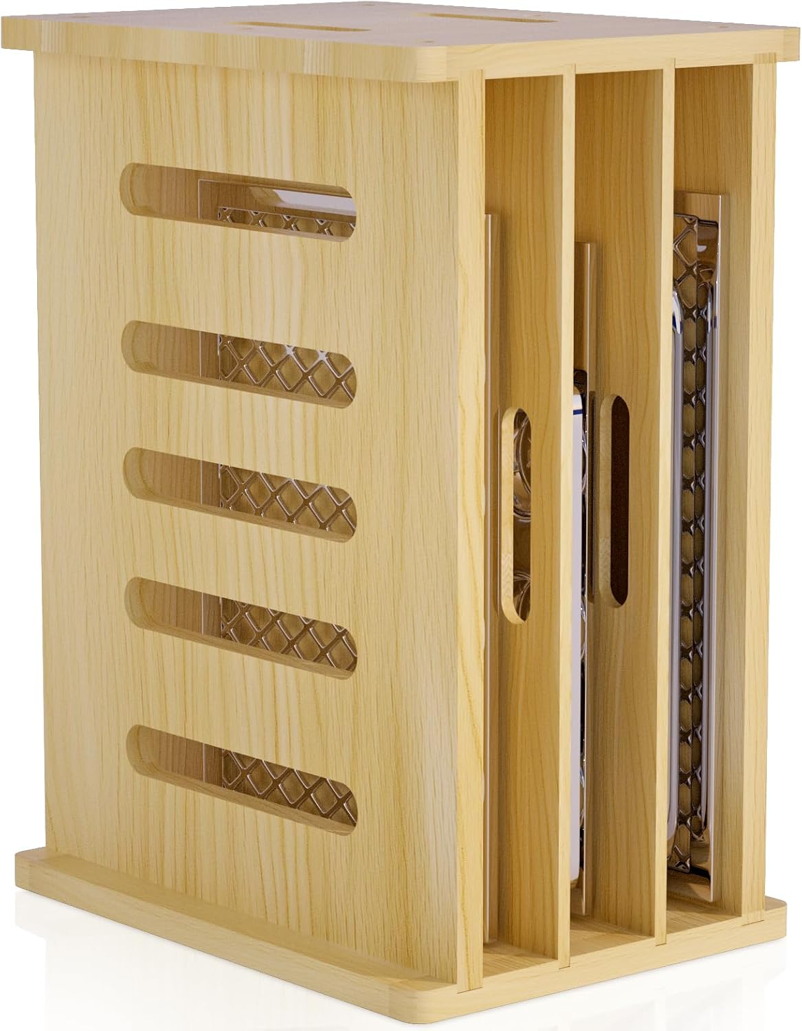 Exttlliy Separadores de bandejas de madera de 4 niveles para gabine...