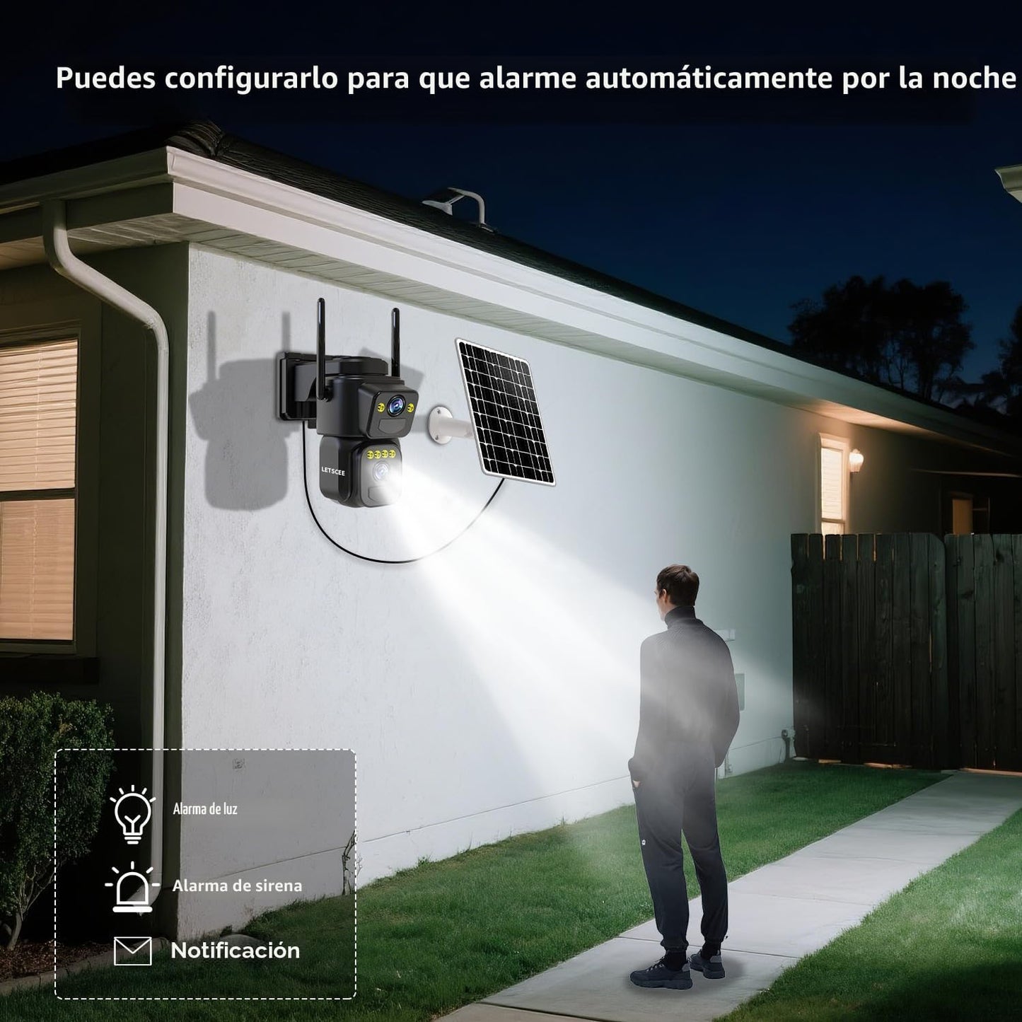 LETSCEE Cámaras de Seguridad WiFi para Exteriores, Cámaras 5G\/2.4G...