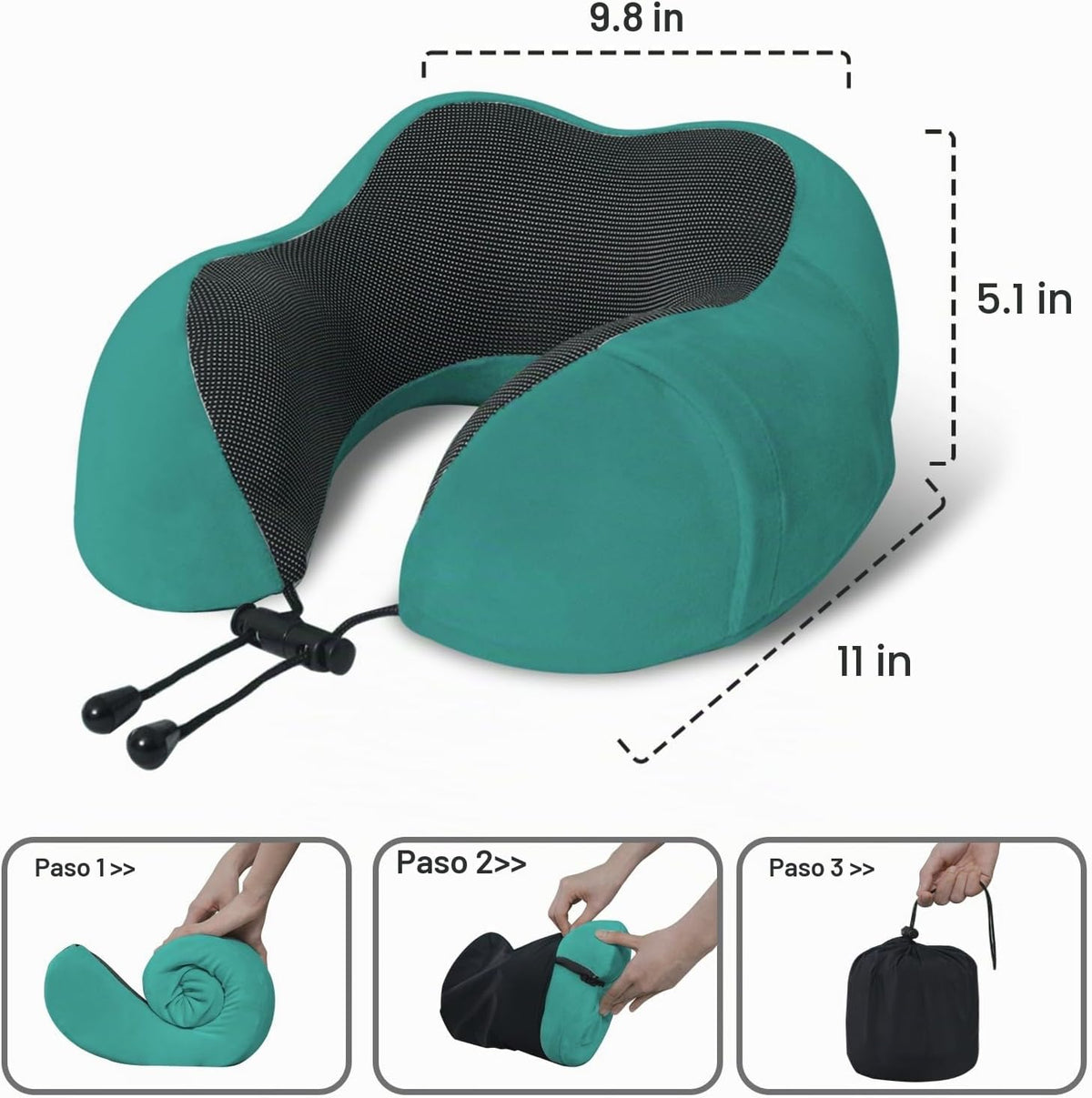 Elvodosia Almohada de viaje, almohada de cuello de espuma viscoelás...