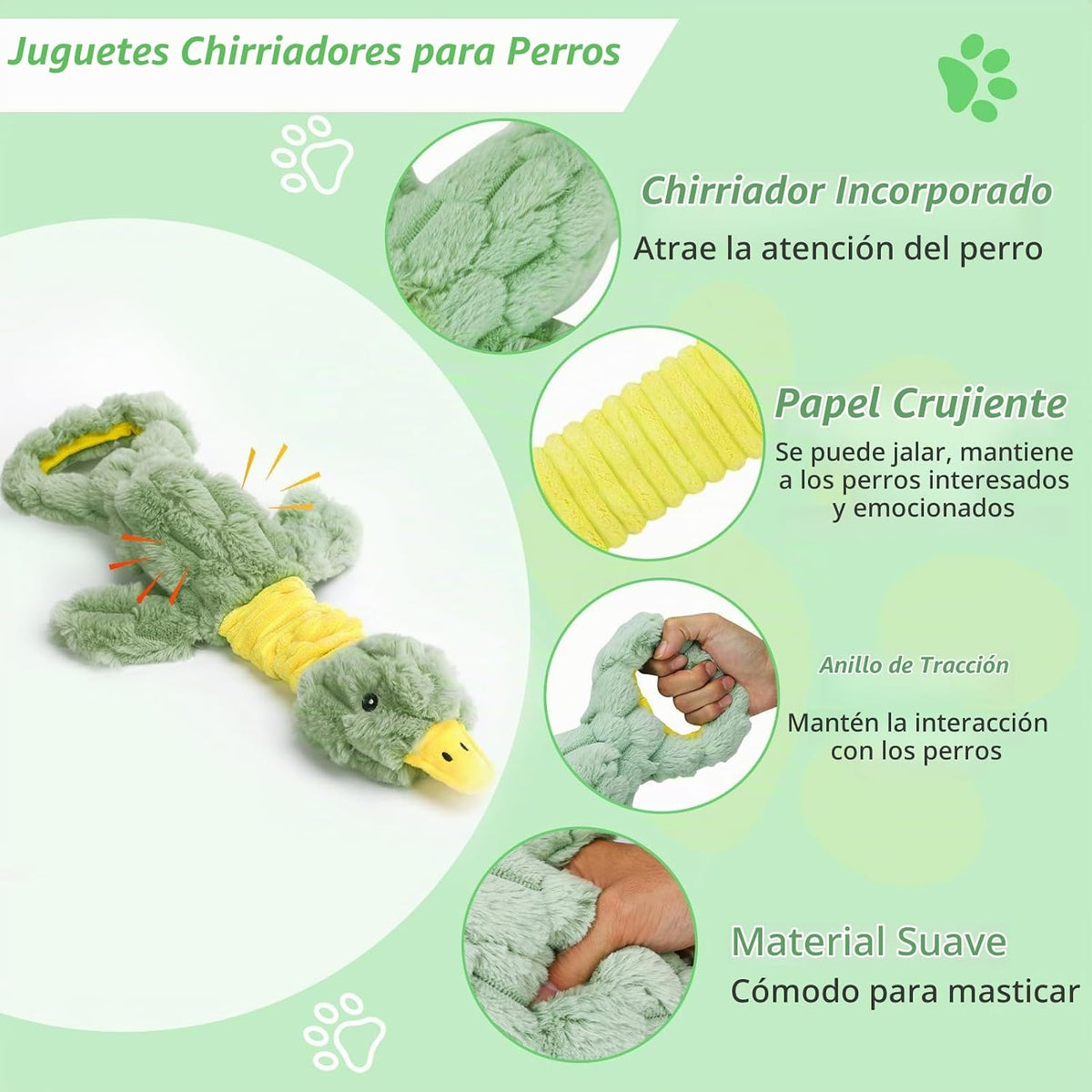 Eneston Juguetes chirriantes de felpa grandes para perros, juguetes...