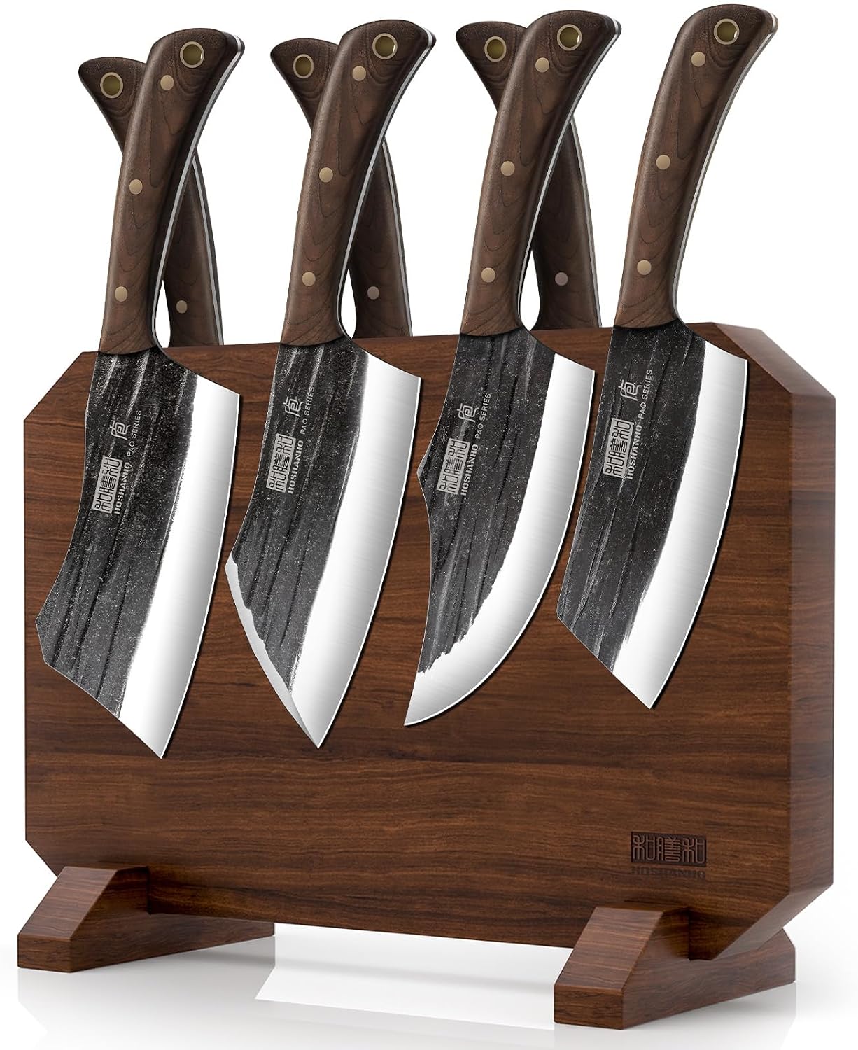 HOSHANHO Juego de cuchillos de cocina de carnicero de 8 piezas, jue...