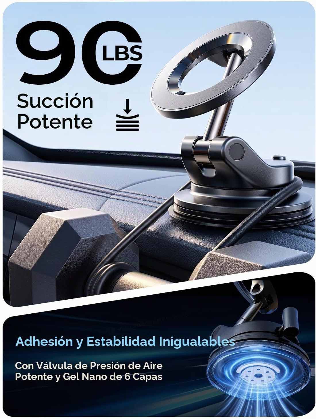 LISEN Magsafe - Soporte de teléfono magnético para aspiradora de au...