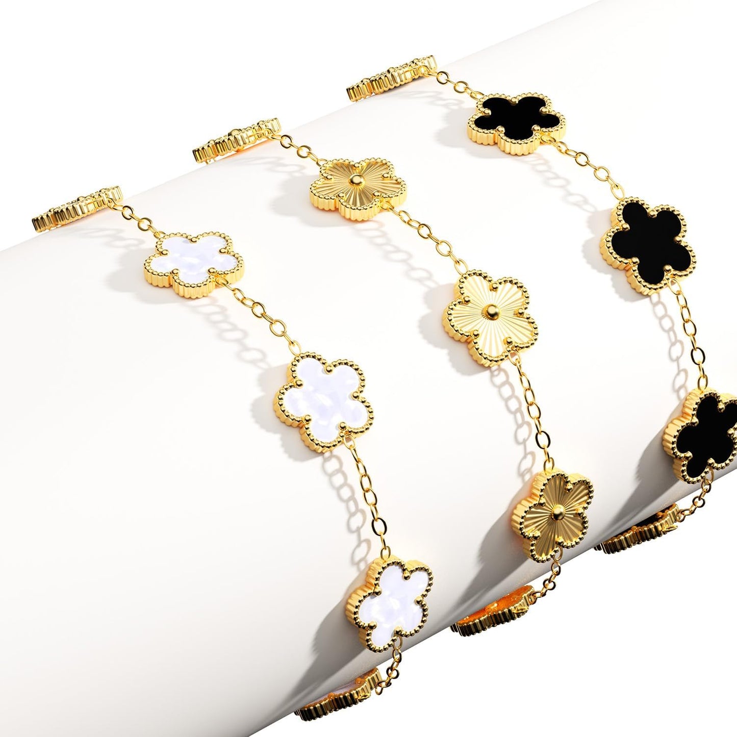 AICase Juego de Pulseras Chapadas en Oro de 18 Quilates con Diseño...