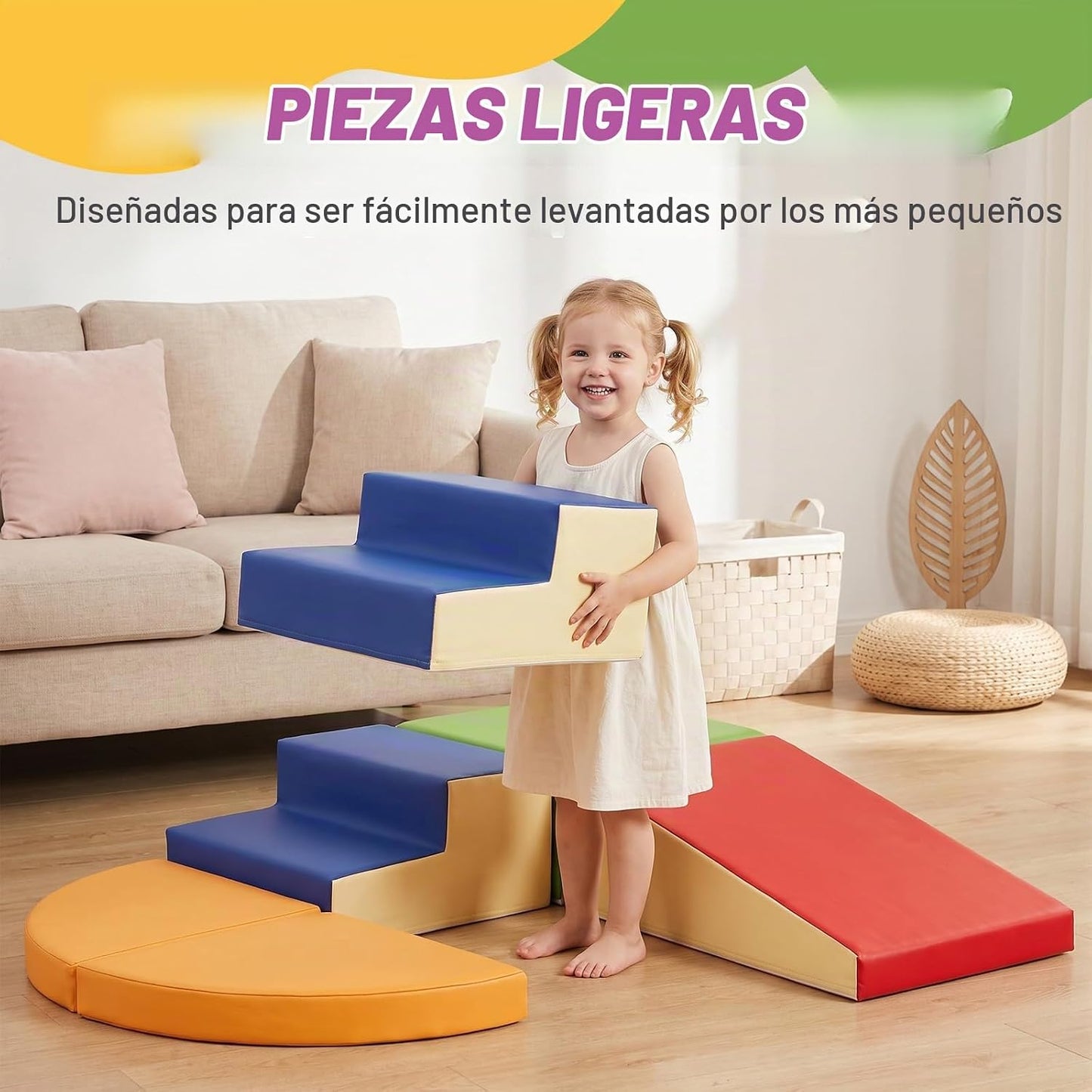 TODIBY Juguetes de Escalada de Cuero PU Suave de 6 Piezas para Niño...