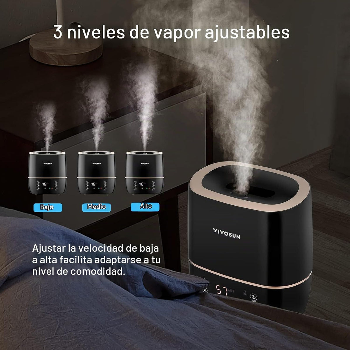 VIVOSUN Humidificador de niebla caliente y fría 2 en 1, humidificad...