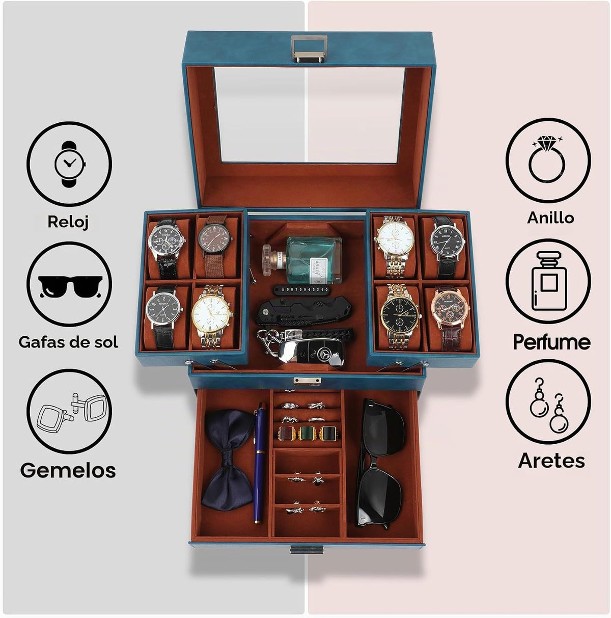 Caja de Reloj Dajasan, Estuche de Reloj para Hombres, Estuche de Ex...