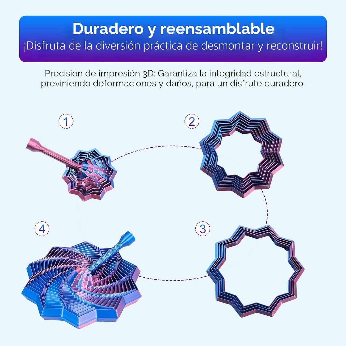 Estrella sensorial expandida impresa en 3D, juguete transformable p...