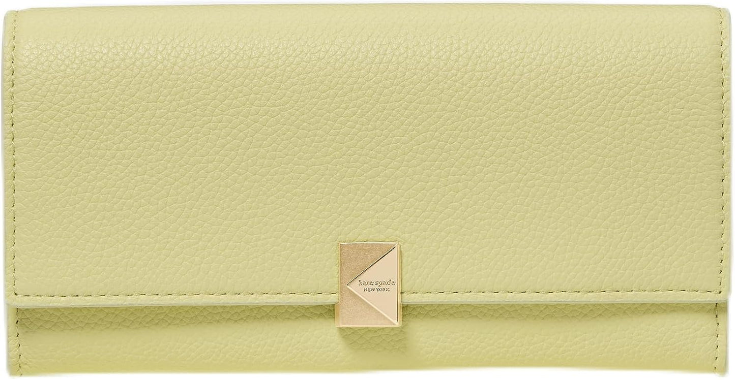 Deco Cartera grande de cuero con solapa, Citrón pálido, Talla única