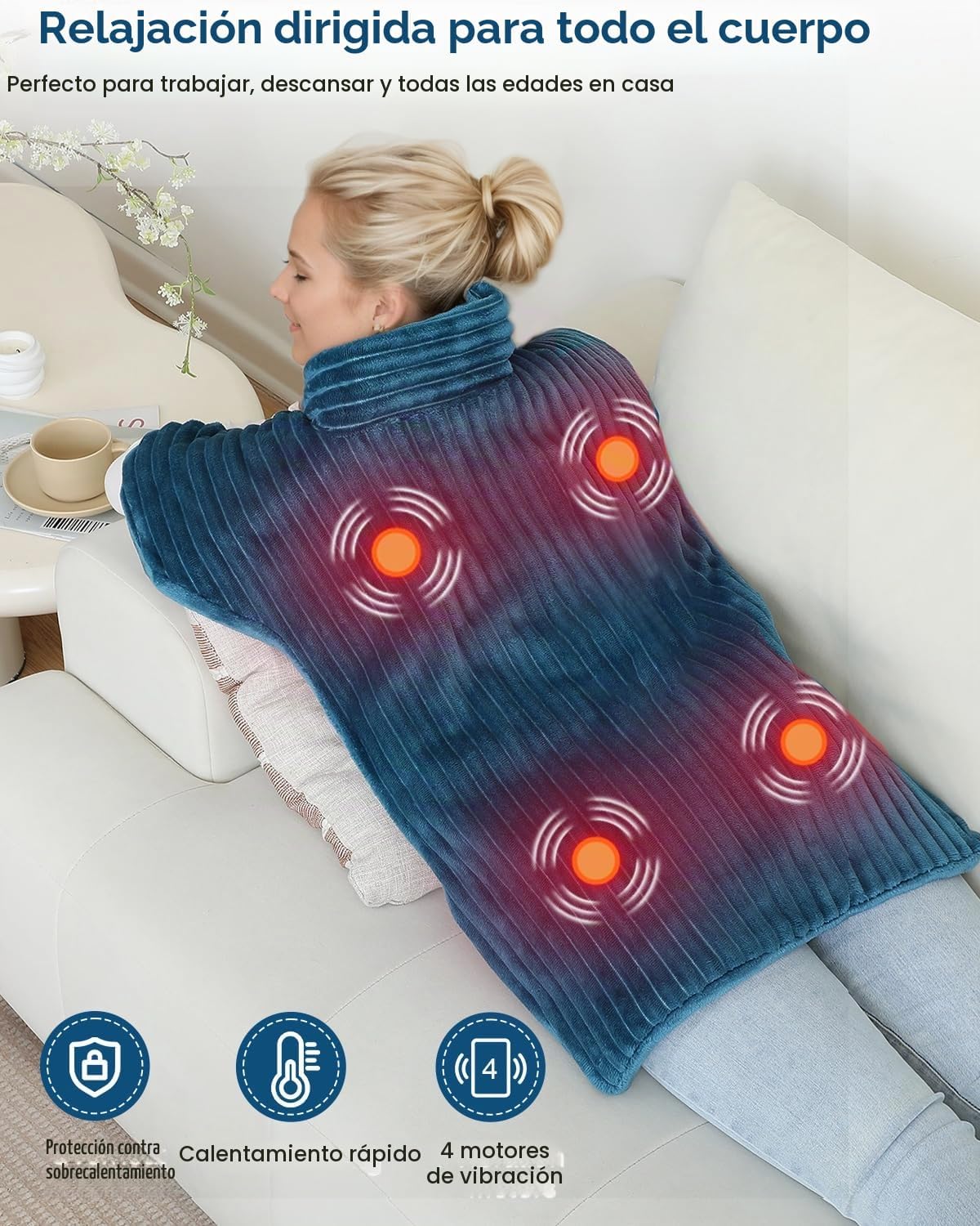 Dowin Almohadillas térmicas para aliviar el dolor de espalda, almoh...