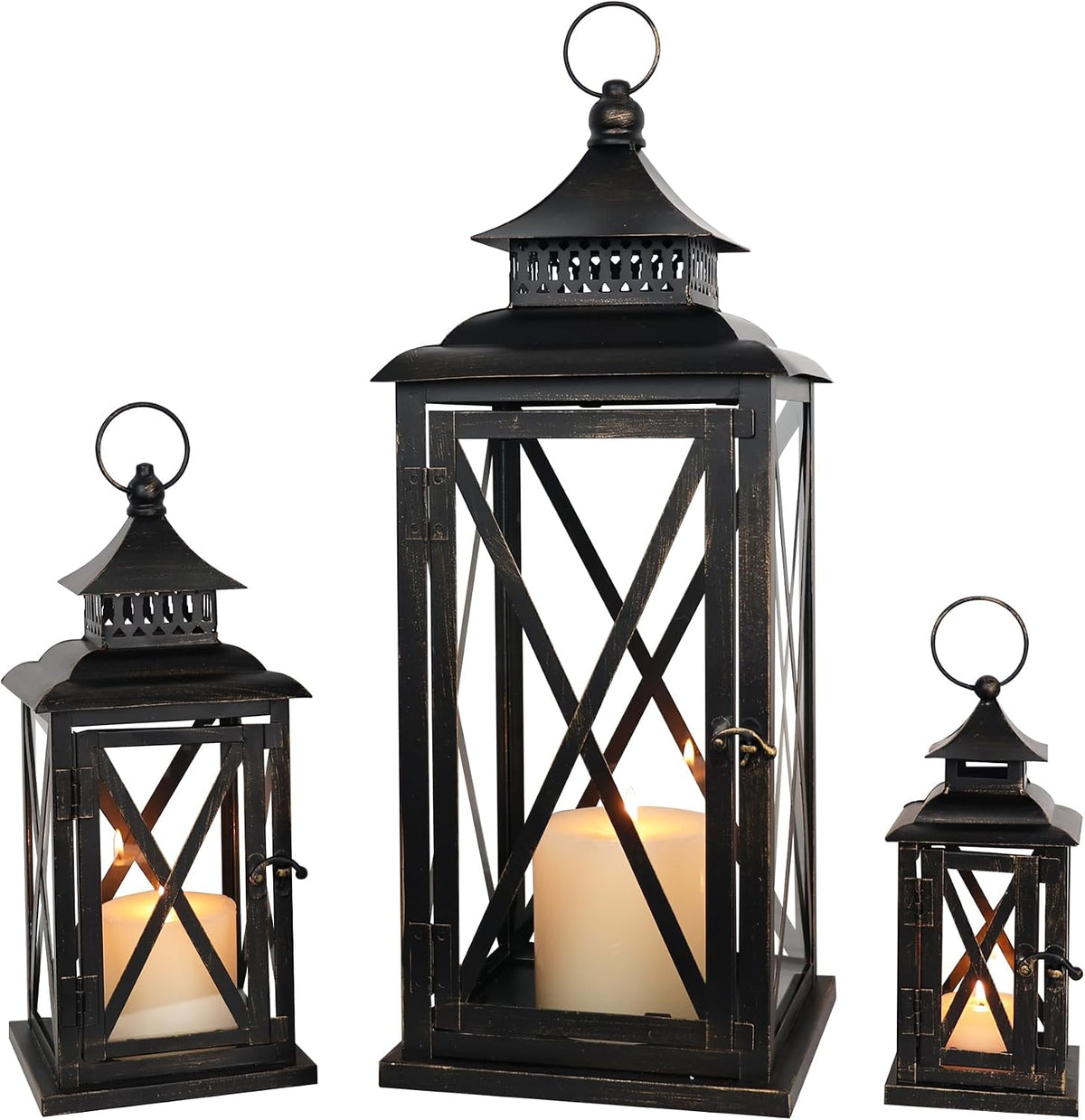 DECORKEY 3 faroles decorativos (20'', 13'' y 9'...