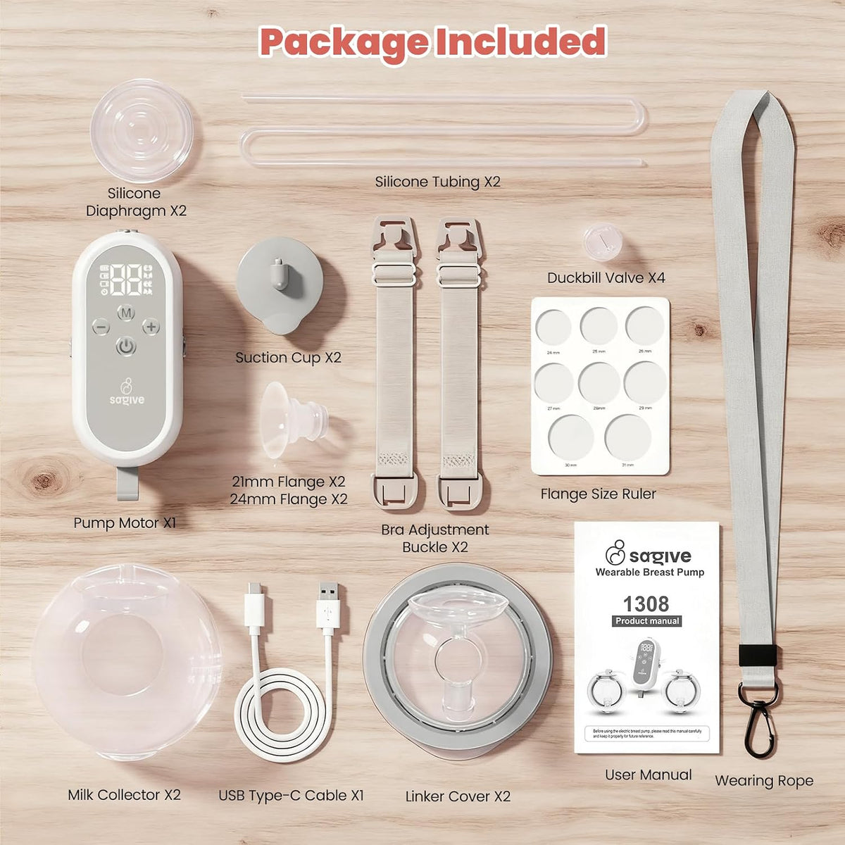 Saglve Extractor de leche portátil ABP-1308 | Comodidad de nivel de...