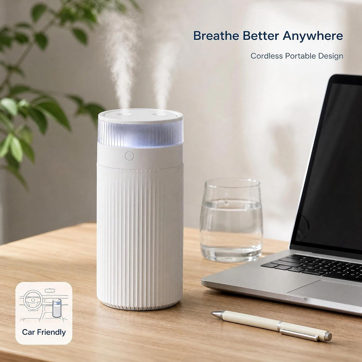 Mini humidificador portátil de 1.25 L, niebla fría para dormitorio,...