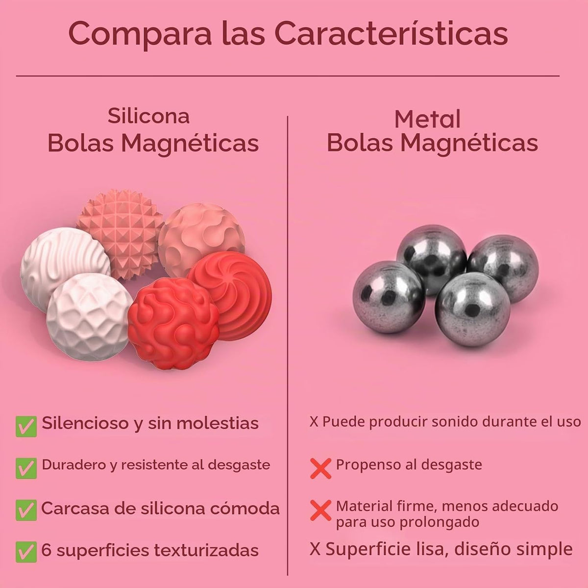 Bolas magnéticas de silicona, juguetes para ansiedad para adultos y...