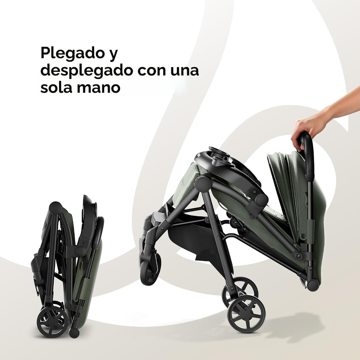 Mompush Lithe V2 - Cochecito de viaje ligero, compacto y plegable c...