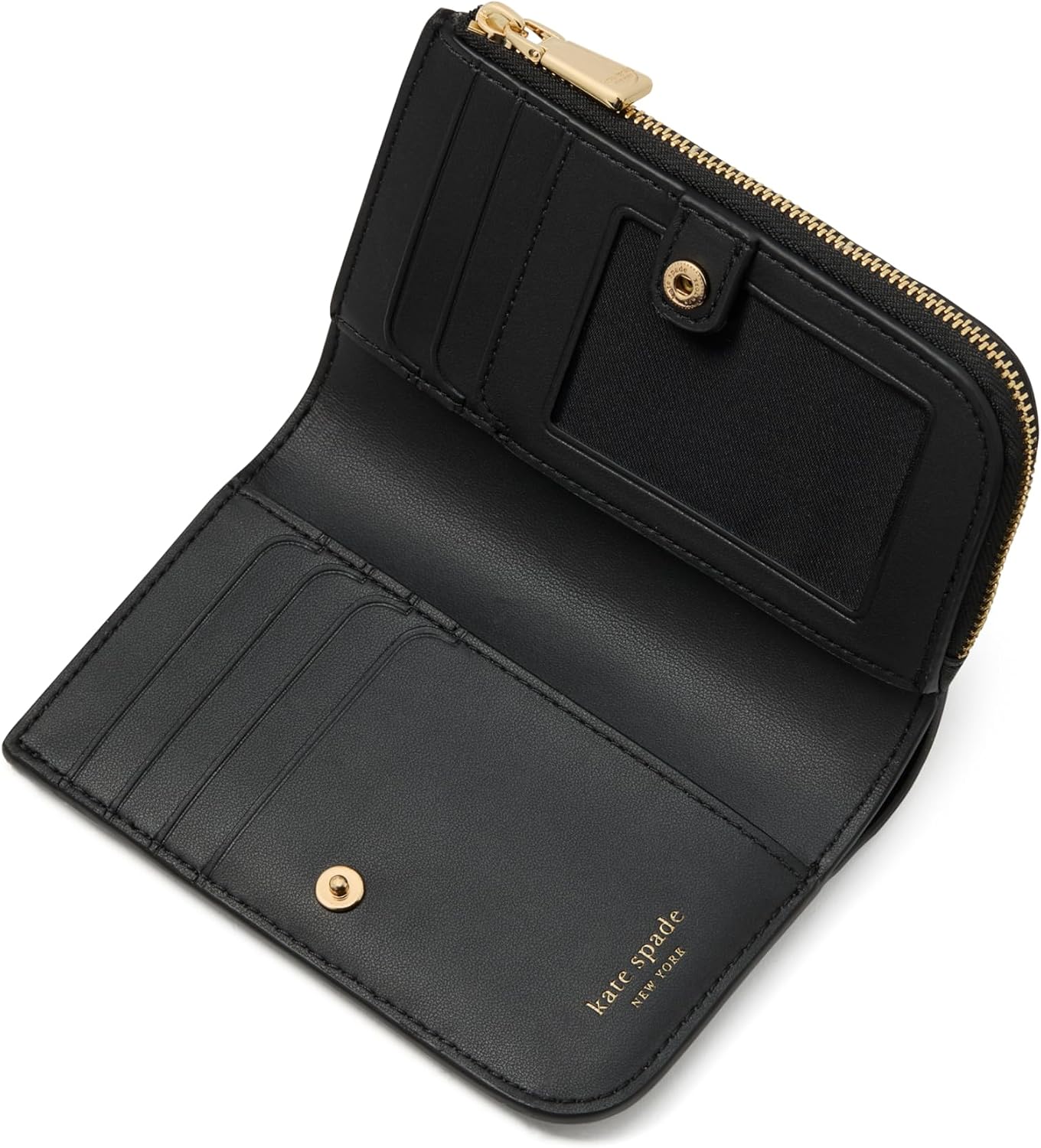 kate spade new york Cartera pequeña compacta de cuero con guijarros...