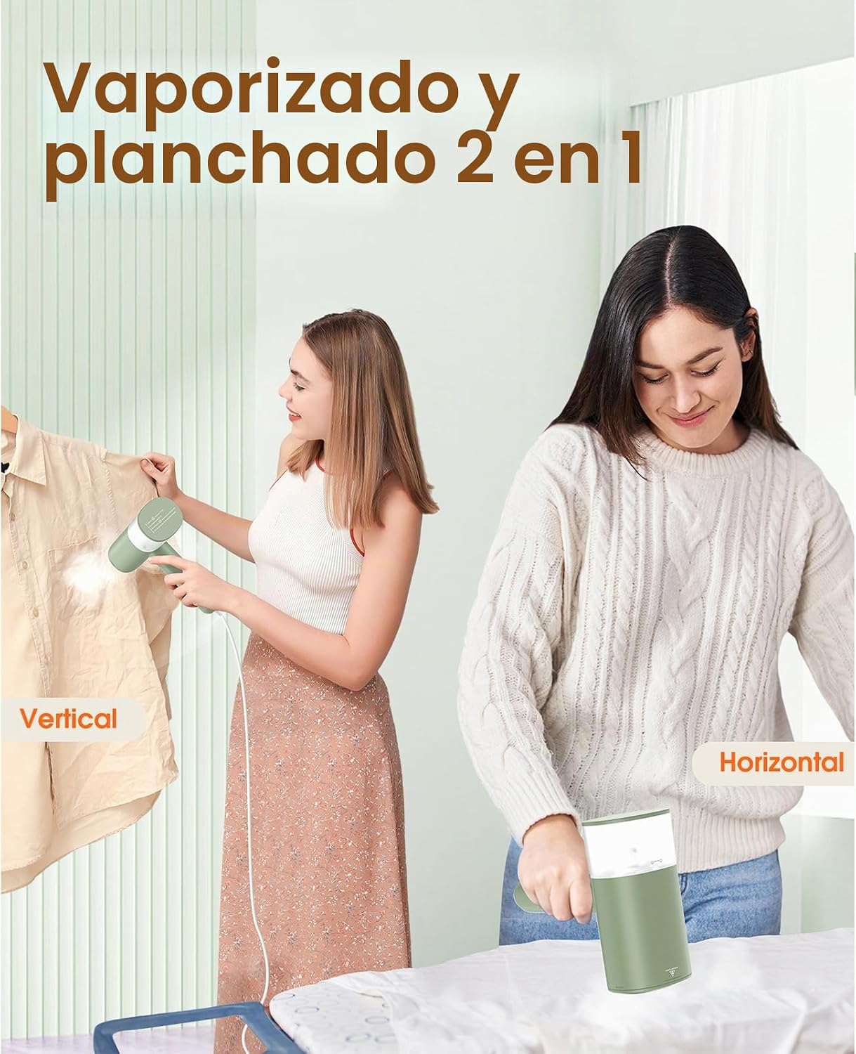 Vaporizador de mano para ropa, vaporizador de viaje plegable de 120...
