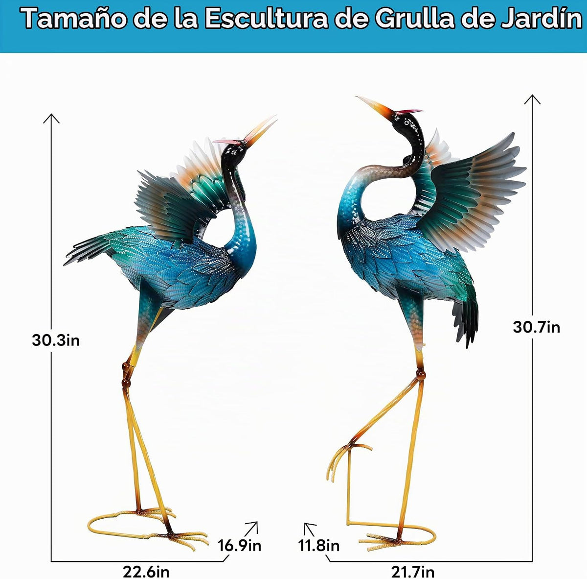 Estatuas de jardín Ruifabo, grandes esculturas de grúa de metal, es...