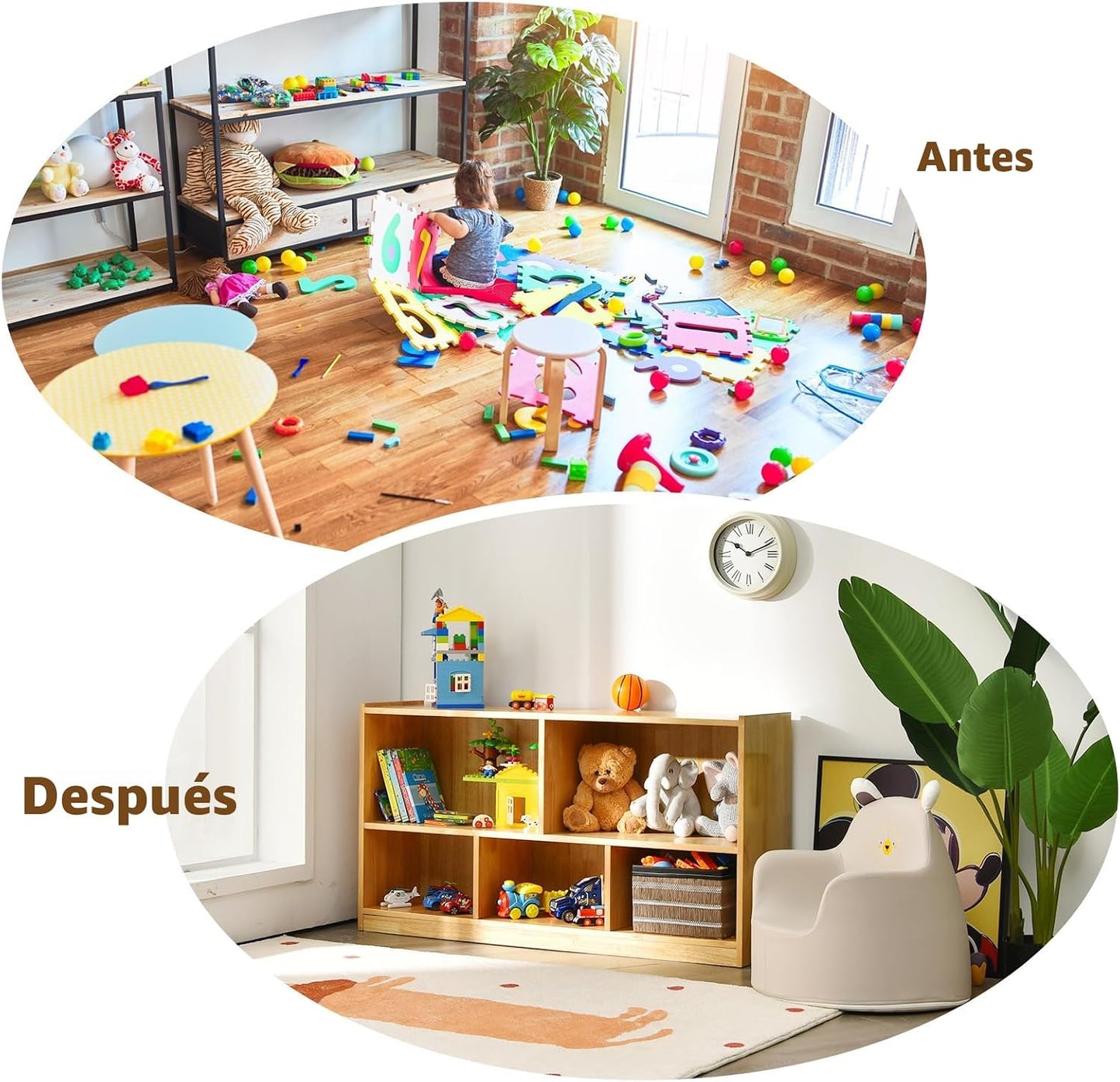 Costzon Estantería de 2 estantes para niños, organizador de almacen...