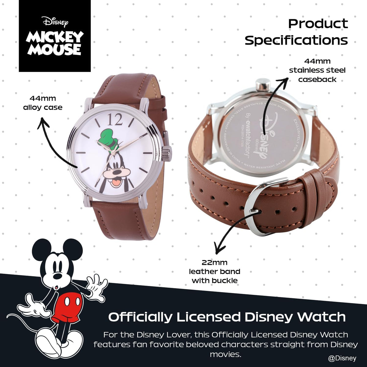 Disney Goofy Face Watch para hombre, relojes divertidos y elegantes...