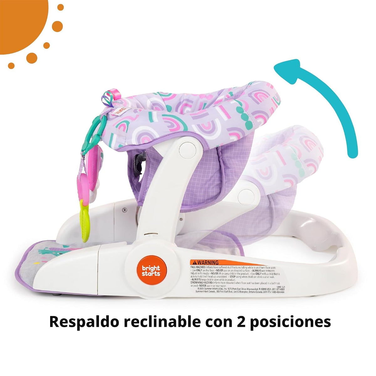 Bright Starts Learn-to-Sit - Asiento de piso para bebé, 2 posicione...