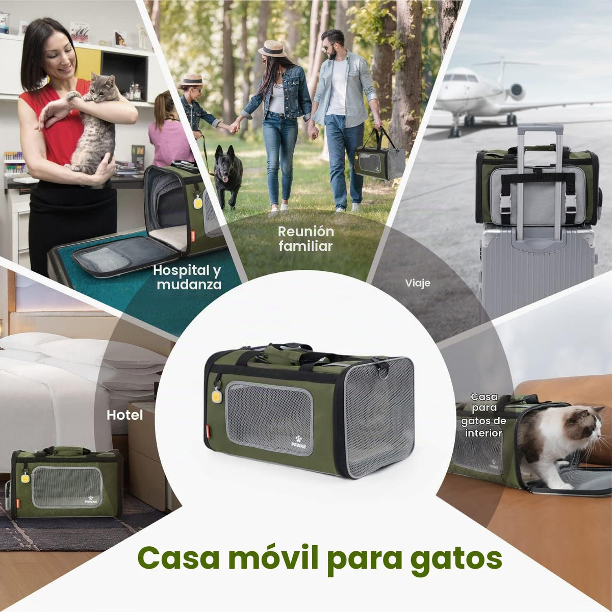 Pawaii Transportador para mascotas, aprobado por la aerolínea TSA,...