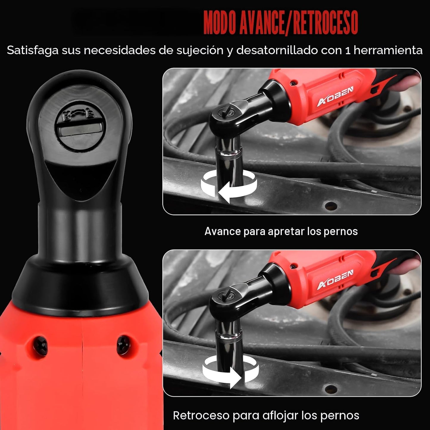 AOBEN Kit de llave de trinquete inalámbrica de 20 V, 3\/8", trinque...