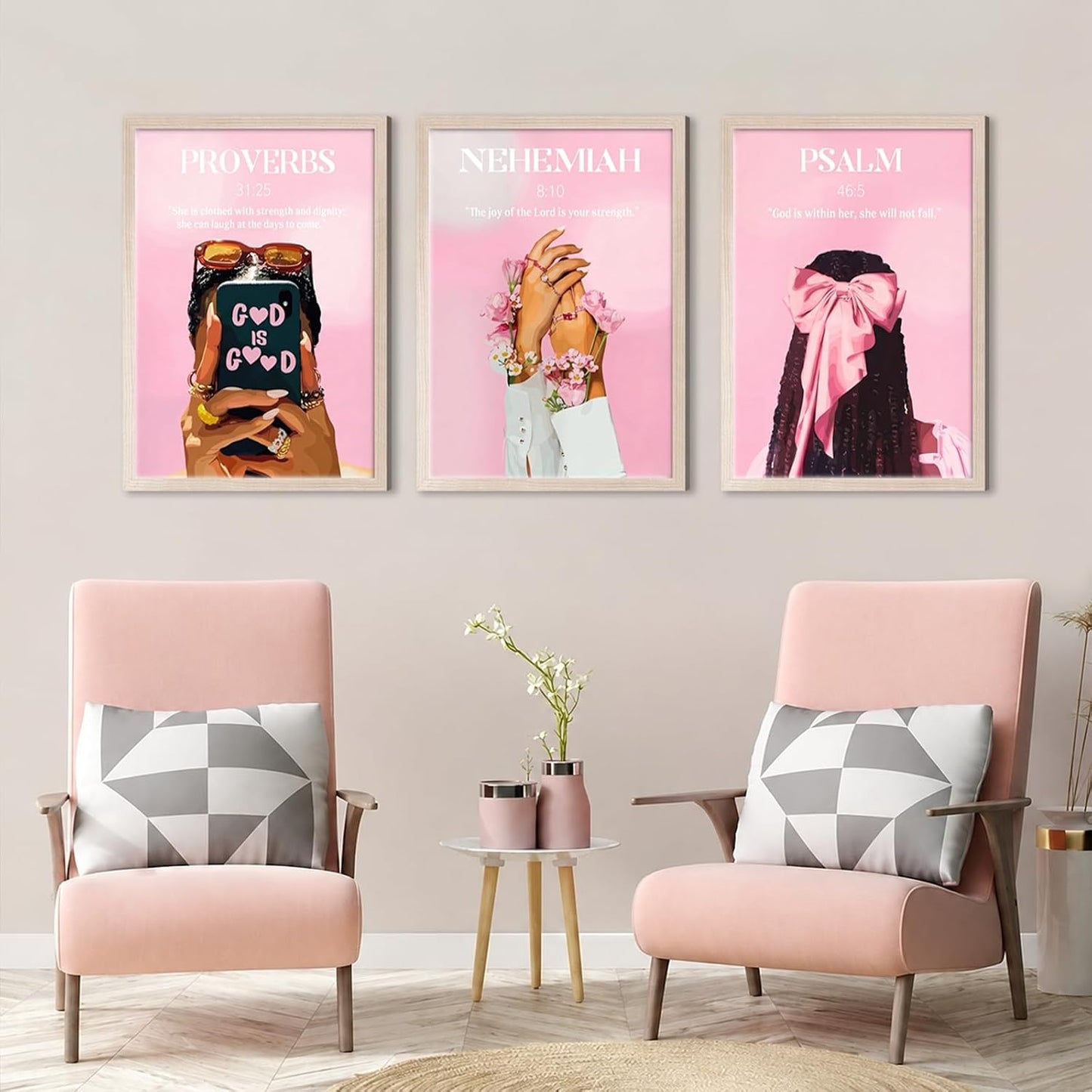 Lienzo decorativo para pared cristiano enmarcado con versículo bíbl...