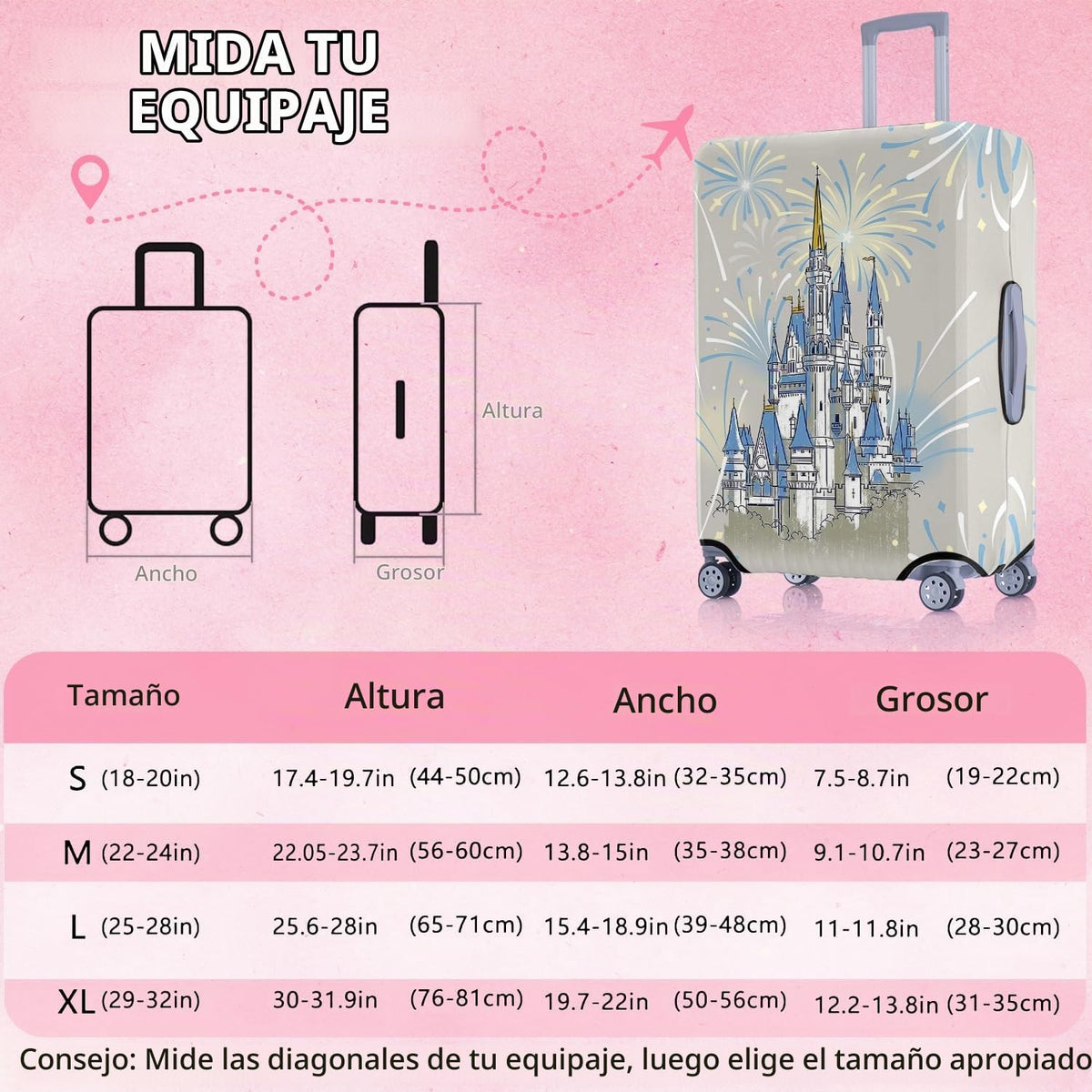 Vehcimbev Funda de equipaje lavable elástica para maleta de viaje,...