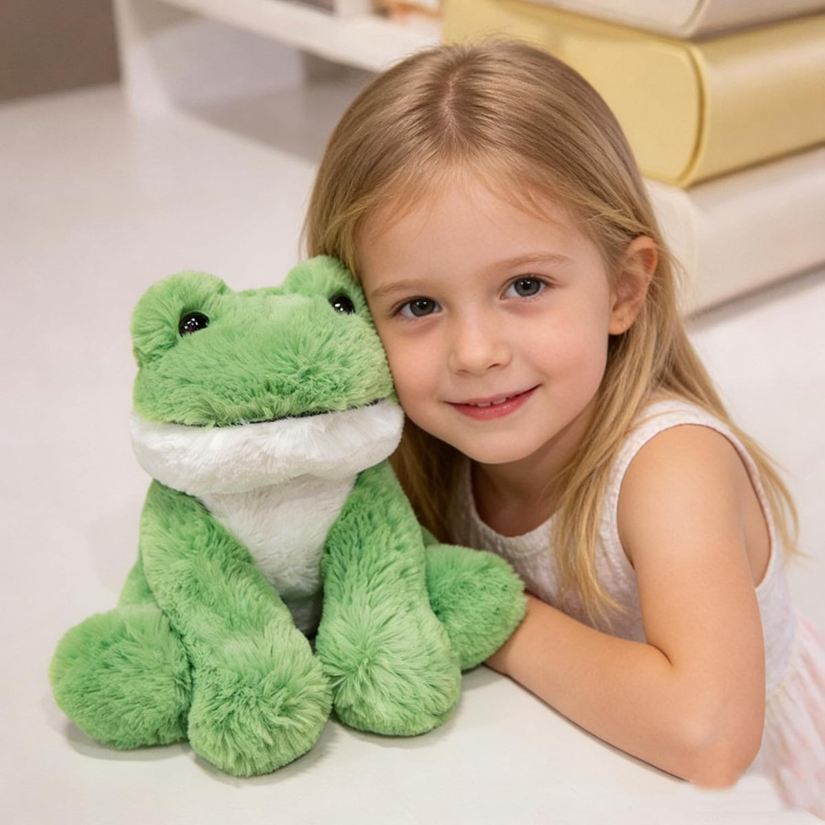 YUKOUQIAN Peluche de rana de 8 pulgadas para niñas y niños, Navidad...