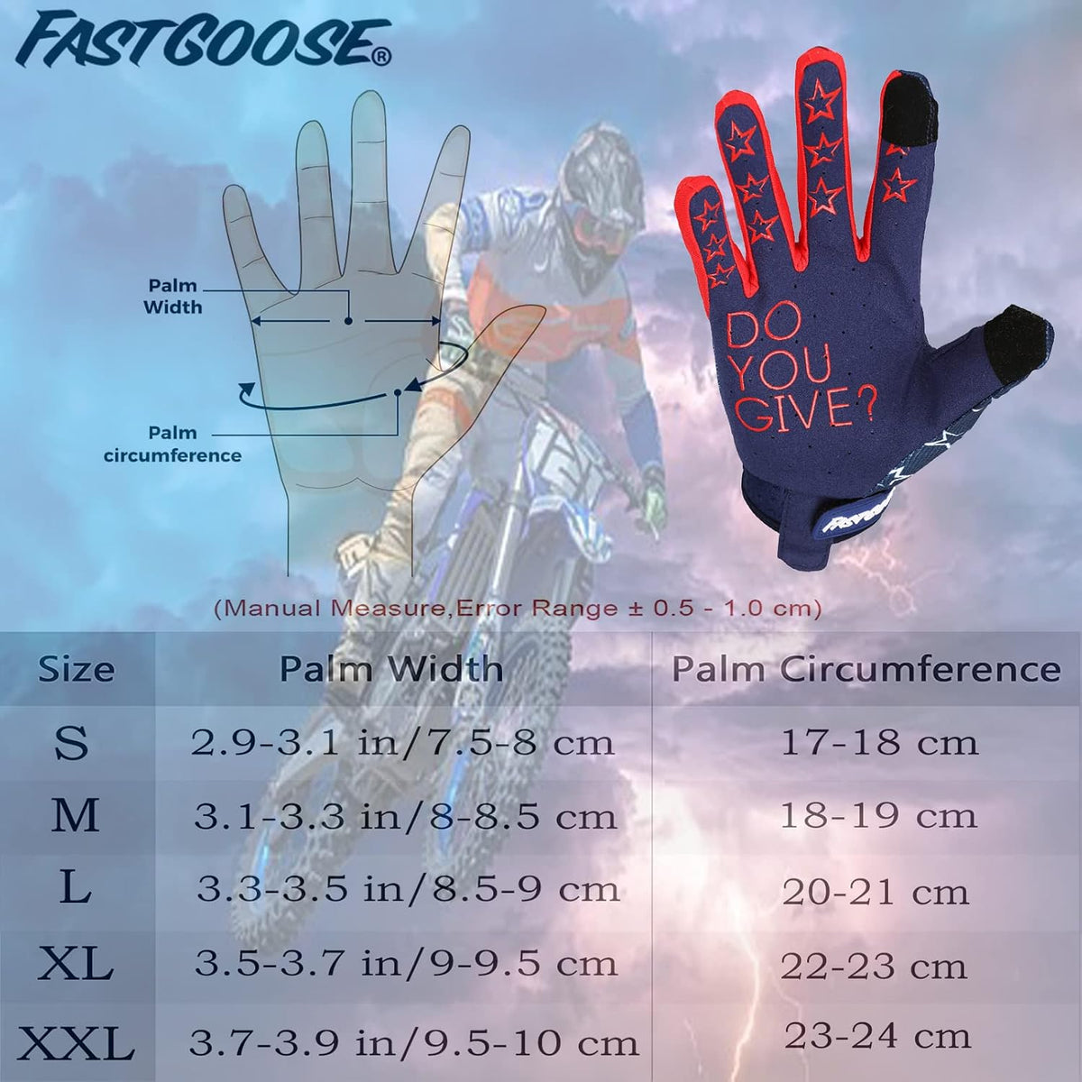FASTGOOSE - Guantes de motocicleta transpirables y ligeros todoterr...