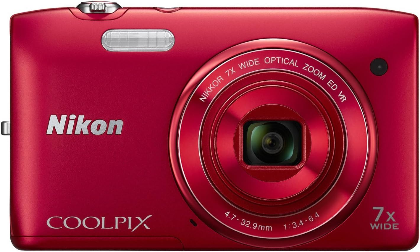 Nikon COOLPIX S3500 Cámara digital de 20,1 MP con zoom 7x (rojo) (M...
