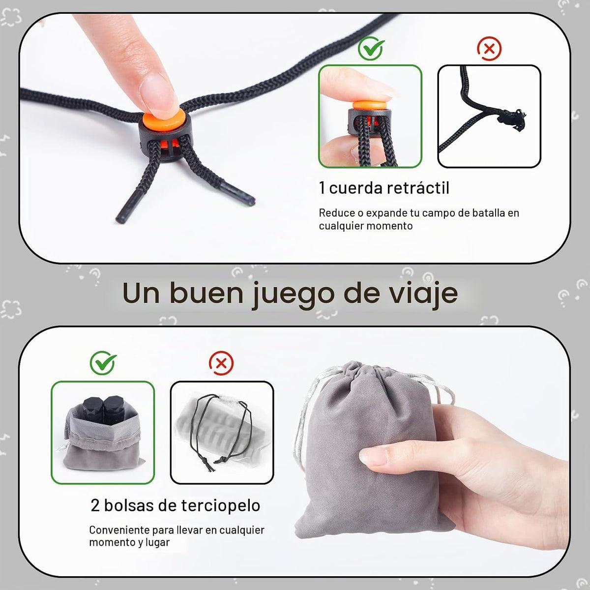 Juego de ajedrez magnético con 20 piedras y cuerdas de tamaño compl...