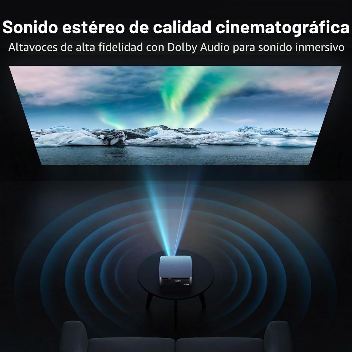 HAPPRUN Proyector para exteriores de 3000 lúmenes ANSI con Google T...