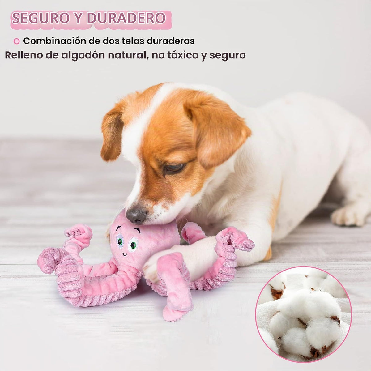 BUYPOW Juguetes chirriantes para perros, pulpo, juguetes de felpa r...