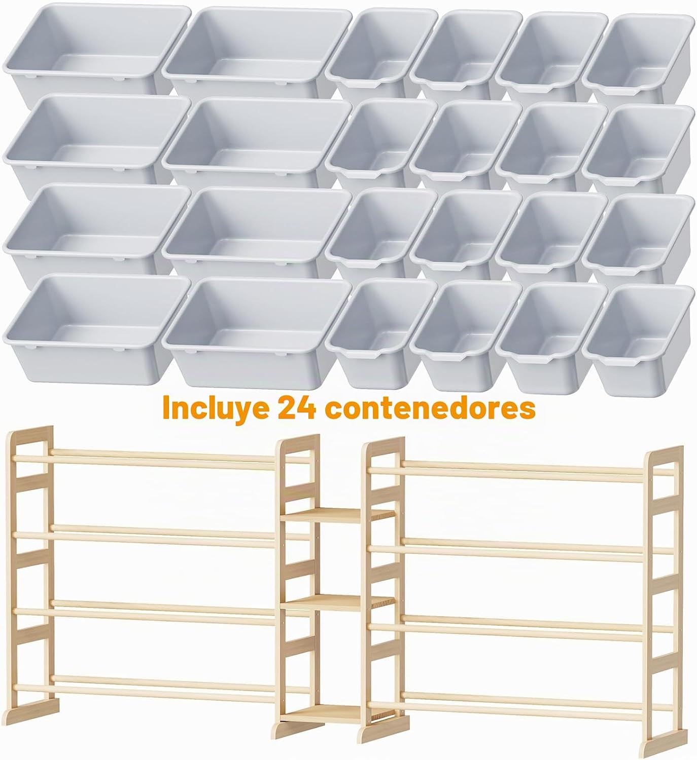 SpaceAid Organizador grande de almacenamiento de juguetes con 24 co...