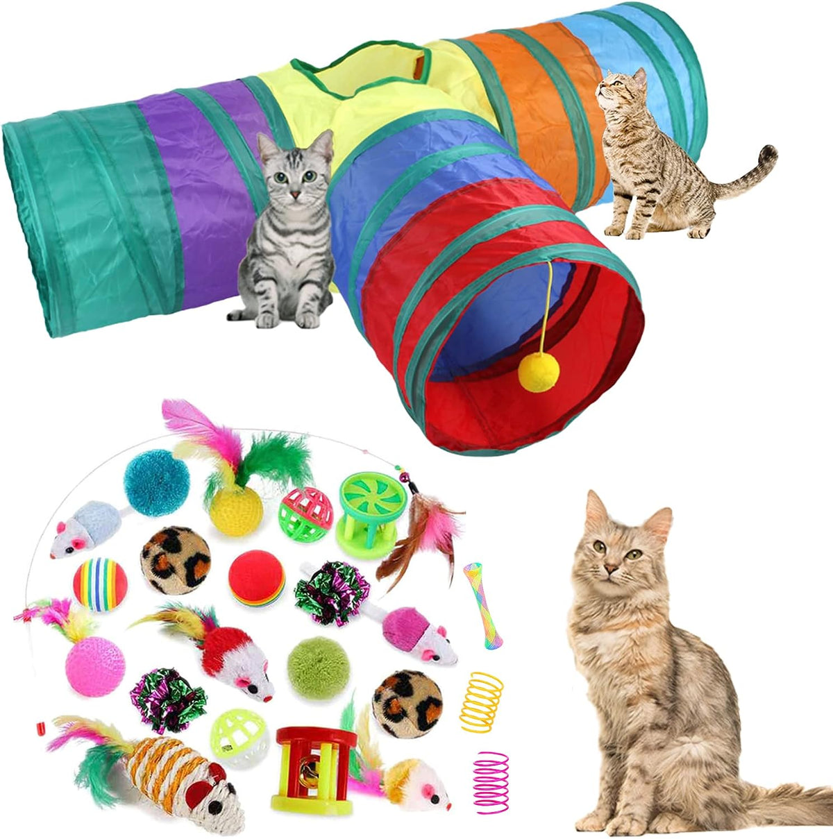 32 Piezas Juguetes para Gatos y Gatitos, Surtido de Juguetes Intera...