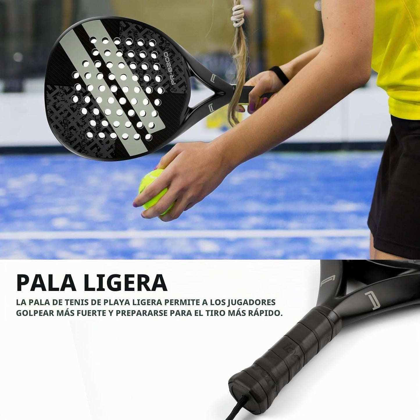 Pala de pádel Superficie de fibra de carbono con núcleo de espuma E...