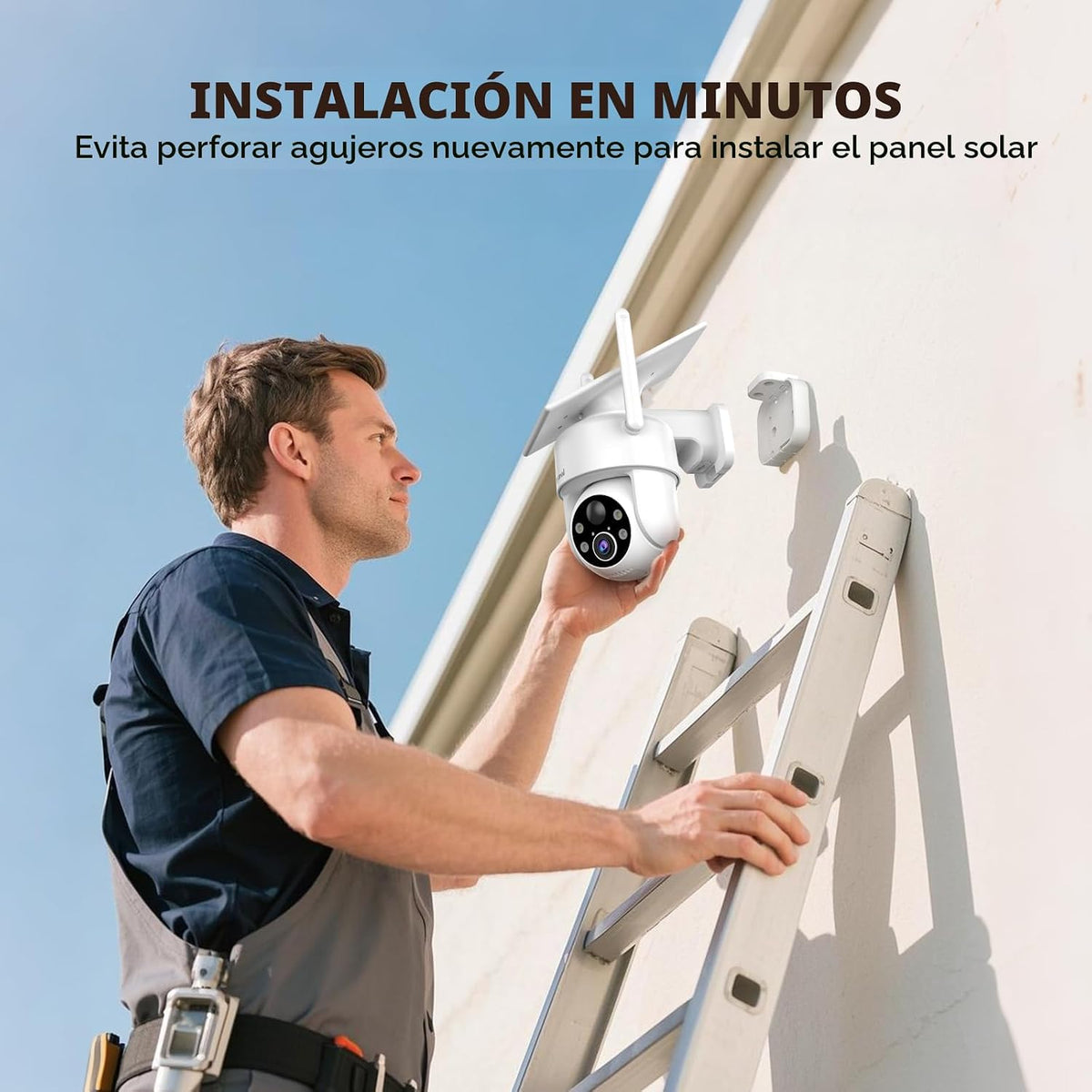 LITYMOL Cámaras de seguridad de 2K con vista de 360° inalámbricas p...